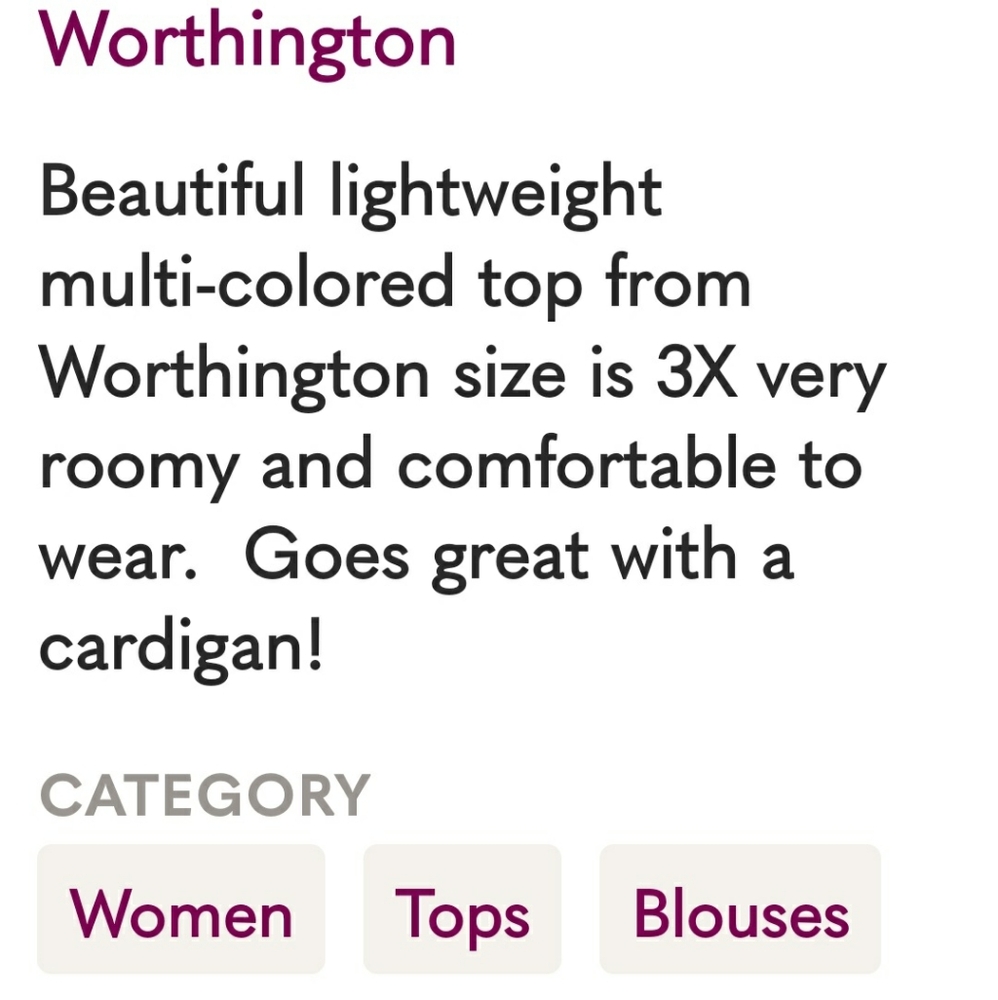 Worthington Geometric Blouse - Red, Pink, and Black, 3X - Picture 8 of 8